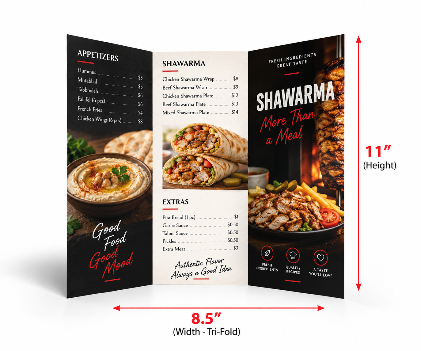 Tri-Fold Menu